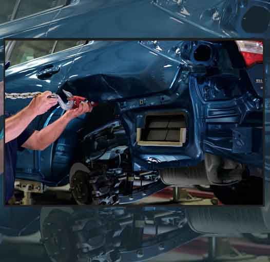 Collision damage repaired to like-new condition